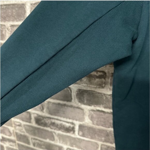 Universal Standard Meridian Zip Pullover Sweater Sz 4XS (XS 00-0) Teal Green Lon - Picture 15 of 15
